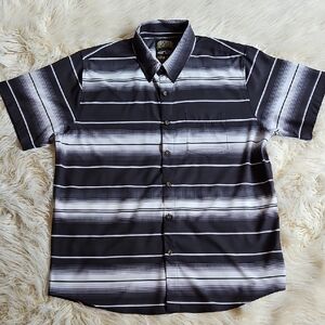 DIXXON Black and White Striped Casual Shirt